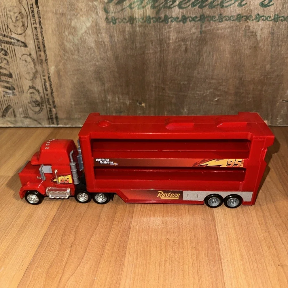 6 Lot Disney Pixar Cars Lightning McQueen Mack Truck Car Hauler Rust-eze Semi